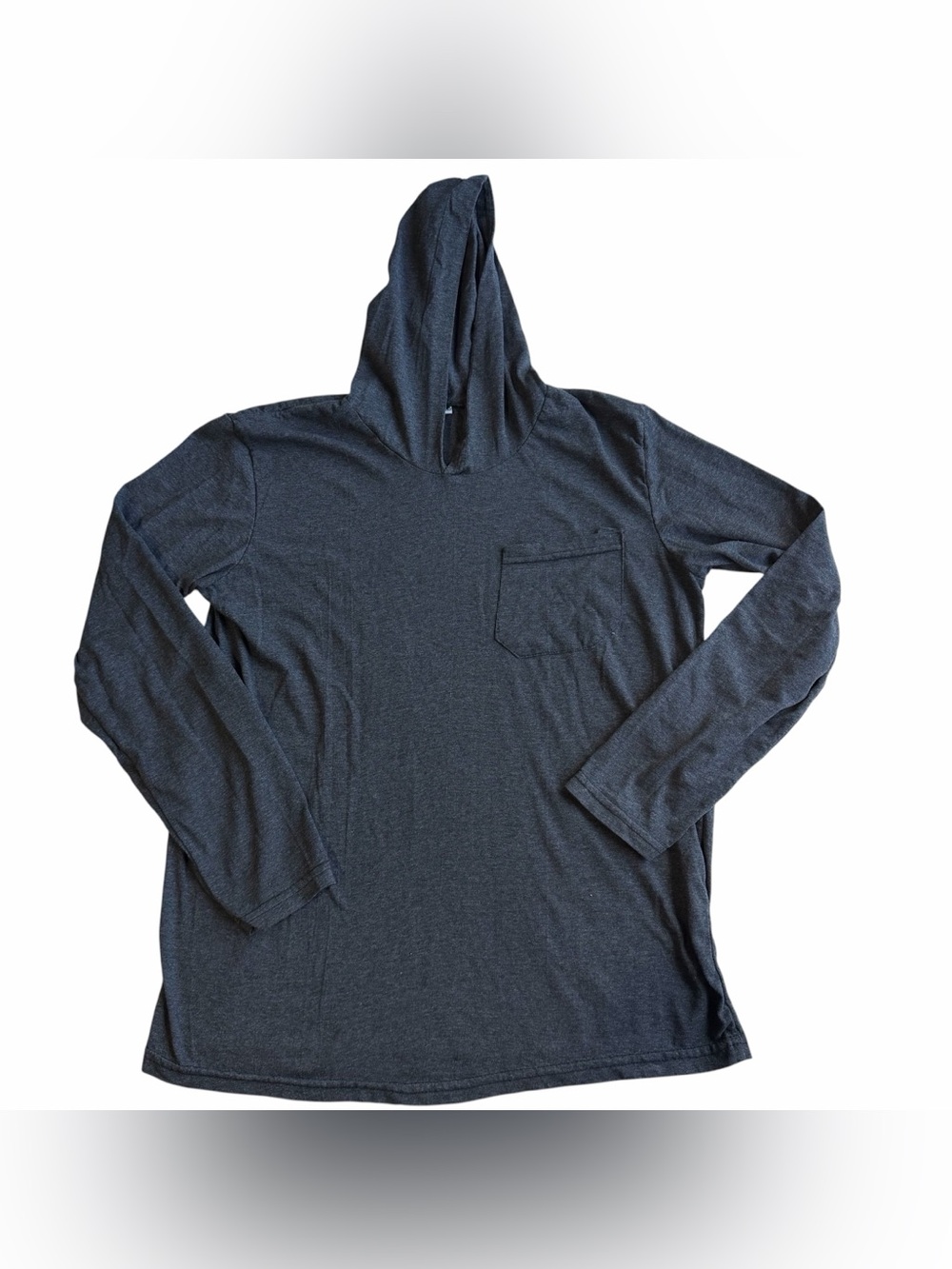 Boys Hooded Long-Sleeve Pocket Shirt - Charcoal